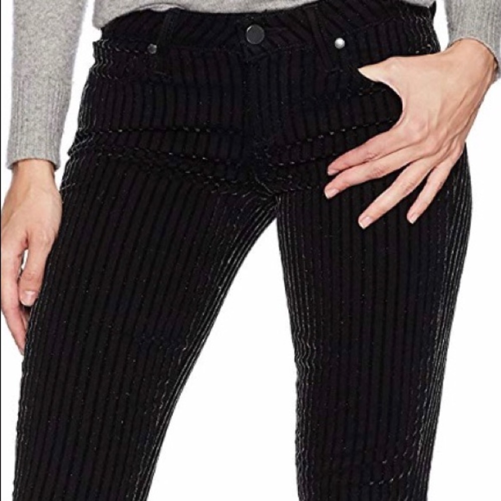 PAIGE Verdugo Ultra Skinny Jeans Noir Flocked Strp